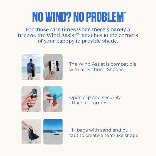 Wind-Powered Beach Canopy | 150 Sq Ft Shade for 8 People | UPF 50+ Protection
