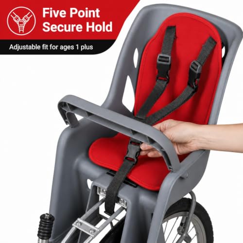 Cocoon 300 Rear Mount Child Bike Seat - 5-Point Harness, Spoke Guard