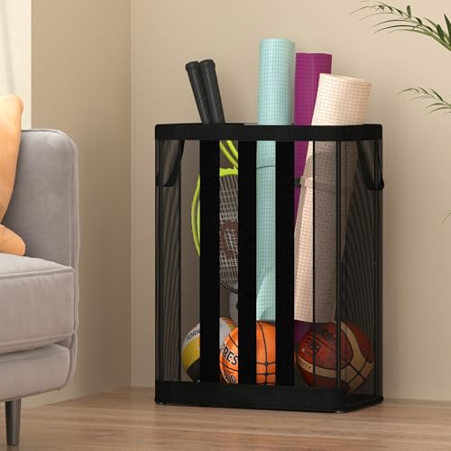 Ball Storage Basket - Wall-Mounted or Freestanding Organizer for 15 Balls