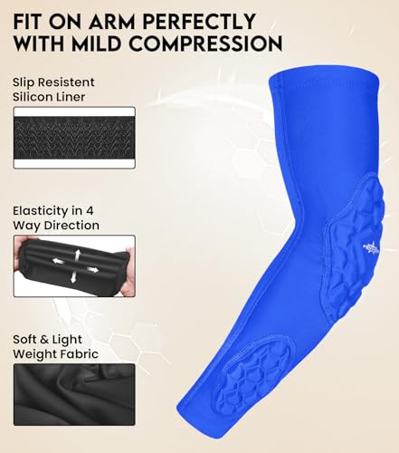 Football Padded Arm Sleeves Youth & Adult, Forearm Protection