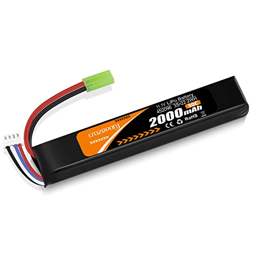 11.1V 2000mAh LiPo Airsoft Battery with Mini Tamiya Connector