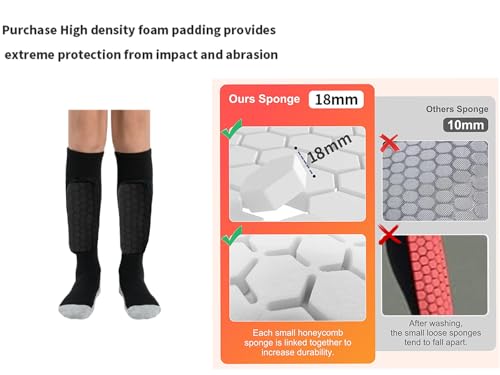 Youth Soccer Shin Guards with Built-In Non-Slip Socks – Black Large (CMRCOYO)