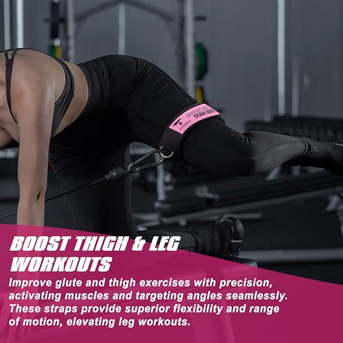 TAVIEW Adjustable Neoprene Thigh & Ankle Resistance Bands with 2D-Rings – 1 Pair for Leg & Glute Workout