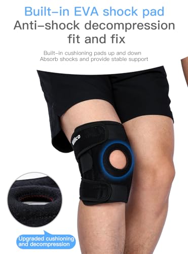 Adjustable Knee Brace for Pain Relief - Open-Patella Design, Black