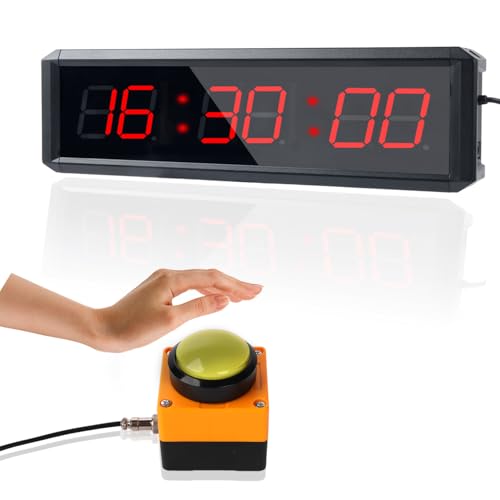 Fitness Timer with Stopwatch & Interval Programming - 1.5 Inch All-Red