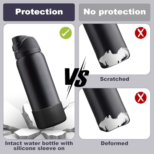 Silicone Boot for Owala 32 oz Water Bottle - Black Anti-Slip Sleeve