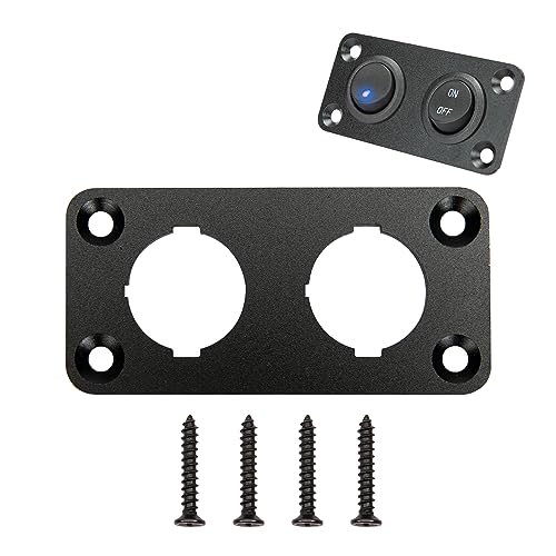 12V Round Marine Switch Panel - Waterproof Aluminum Rocker Switch 2 Way (72mm x 35mm)