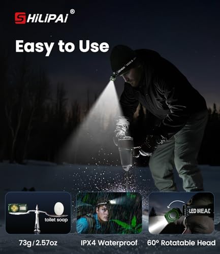 LED Rechargeable Headlamp with Motion Sensor - Green