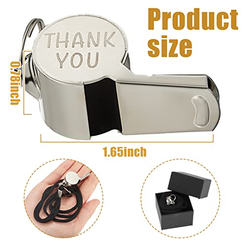 Stainless Steel Sports Coach Whistle with Lanyard - Engraved
