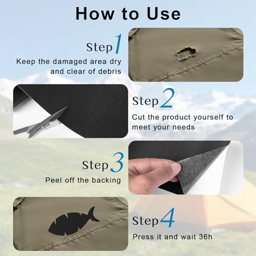 Self-Adhesive Nylon Repair Patch Kit - Waterproof Fabric Tape, 2 Rolls