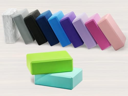 Yoga Blocks 2-Pack - Non-Slip Foam Bricks for Pilates & Exercise - Black, 9 x 6 x 3 Inch