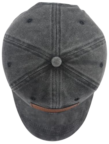 World's Best Pop Pop Hat - Leather Patch Baseball Cap - Black