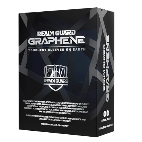 Realm Guard Graphene Textured Matte TCG/MTG Card Sleeves - Starry Starry Black Lotus, 100ct