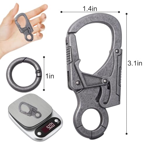 Double Locking Zinc Alloy Carabiner Keychain Clip - Deep Alloy