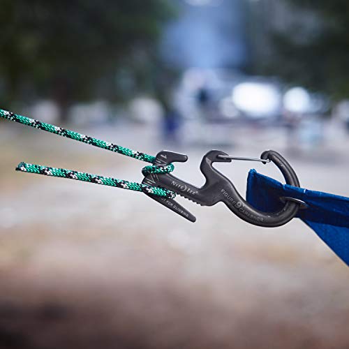 Large Aluminum Rope Tightener with Carabiner Clip - 1 Count Silver Gates
