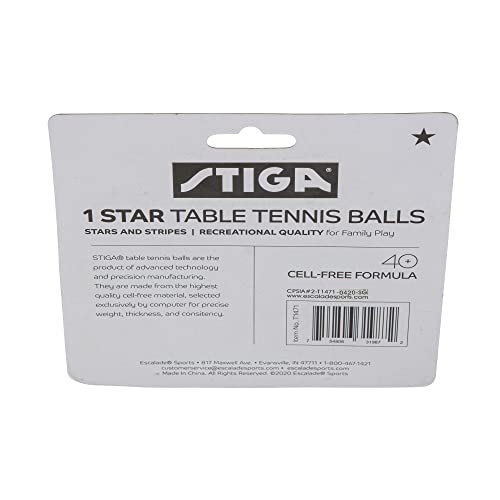 1-Star Table Tennis Balls - 6 Pack Stars and Stripes