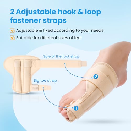Beige Left Big Toe Splint Support Brace for Fracture & Injury Recovery