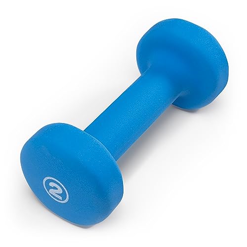 Azure Neoprene Dumbbell - 2lb Single Hand Weight for Home Gym