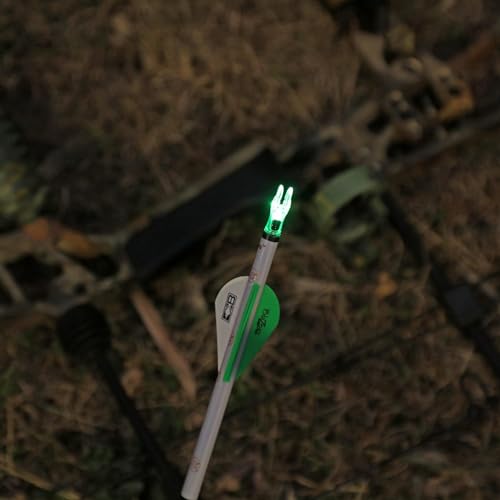 DEEPOWER 12 Pack Lighted Arrow Nocks for .244/6.2mm Carbon Arrows - Green