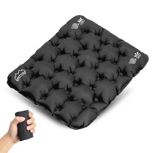 Lightweight Inflatable Seat Cushion - Black, Mouth-Inflated