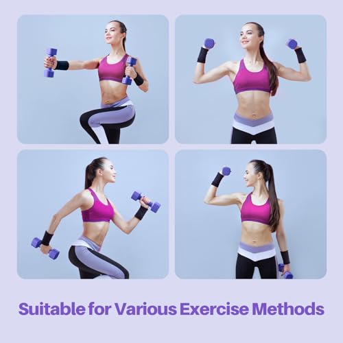 Adjustable Dumbbell Set for Women - 4 in 1 Free Weights - Purple
