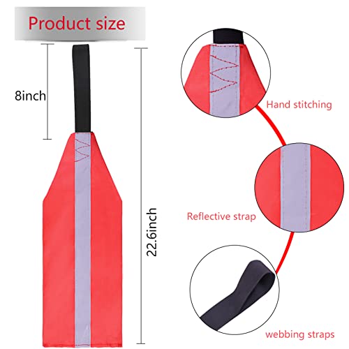 Kayak Safety Flag - Red Reflective Warning Flag - 2 Pcs