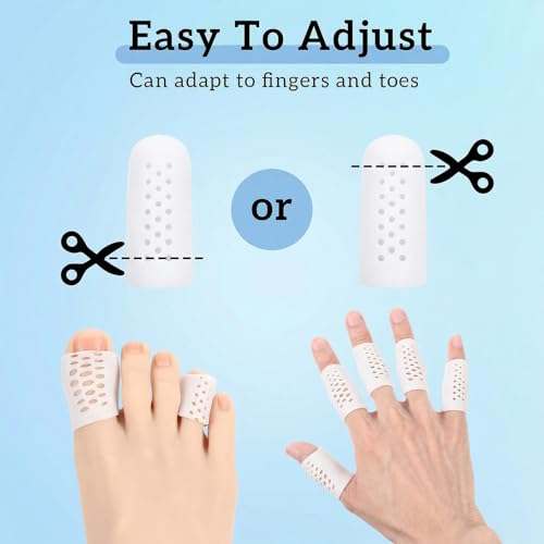 16 Pcs Breathable Silicone Finger Cots - White Finger Protectors