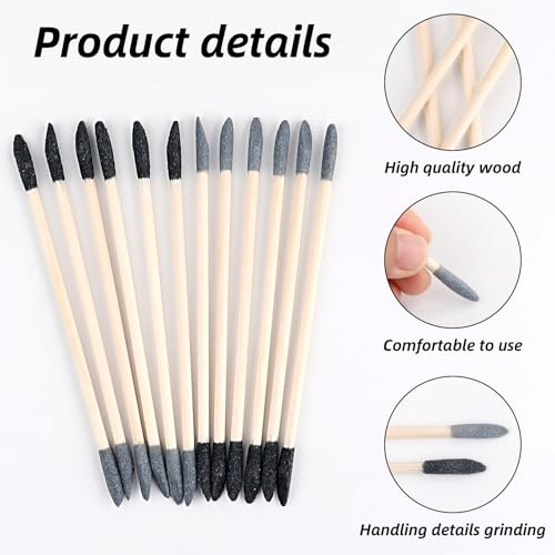 50 Pcs Sanding Sticks Kit,5.3x0.2 inch 120/280 Grit Double End Matchsticks Sanding Twigs Precision Tools,Fine Detailing Polishing Tool for Tight Spaces Detailing
