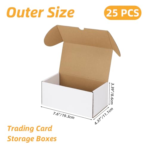 Serwrsw 7 inch Toploader Storage Boxes 25 Pack White – 7.09 x 4.13 x 3.19 in, Card Box