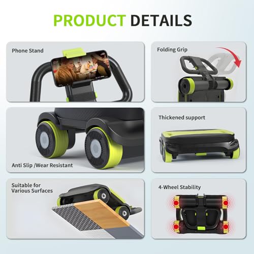 IRISFLY 4-Wheel Ab Roller with Auto-Rebound - Core & Abs Workout Machine