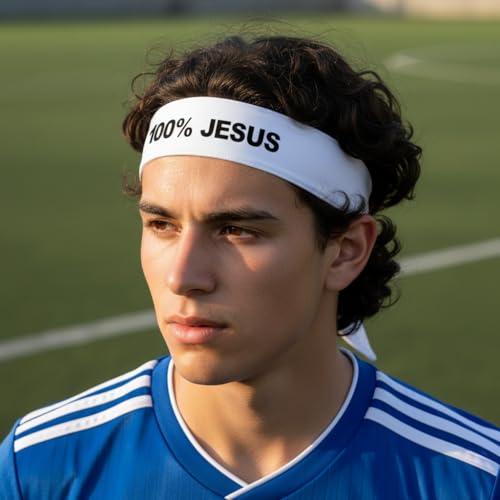 100% Jesus Sports Head Tie - White Athletic Headband