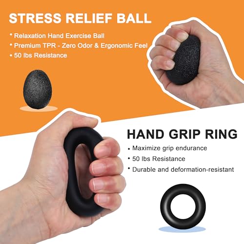 5PCS Grip Strength Trainer Kits, Hand Gripper Strengthener, Forearm