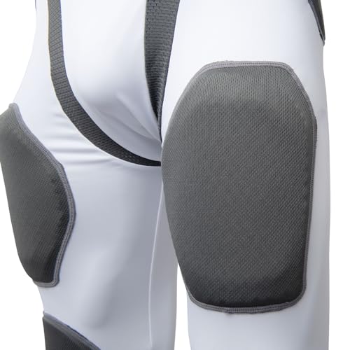 CHAMPRO Tri-Flex 7-Pad Football Girdle Unisex XL White - Flexible & Protective