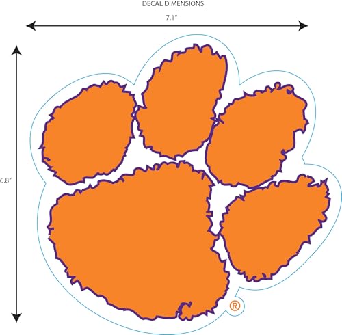 Clemson Tigers Auto Decal - 8 Inch Team Color Sticker