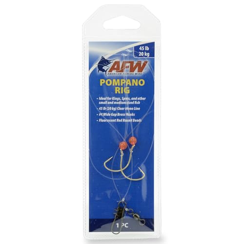 2-Drop Surf Fishing Rig with #4 Wide Gap Hooks - 45 lb Monofilament