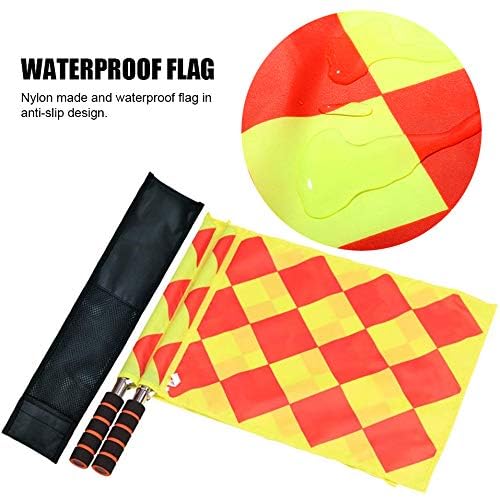 Soccer Referee Flags with Metal Pole and Foam Handle - 45cm