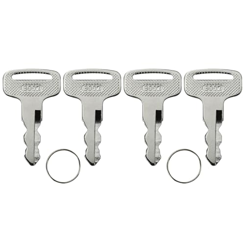 4-Pack 8002 Golf Cart Ignition Keys with Keychains - JU6-H2511-10