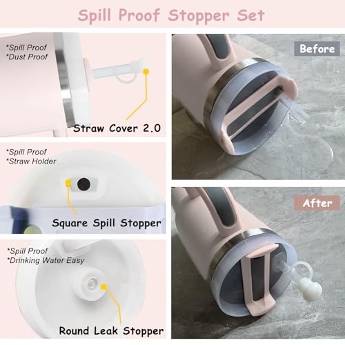 Stanley Cup Accessories Set,Including 2 Pcs 0.4in Straw Cover, 1