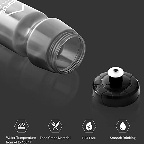 GEMFUL 24oz BPA-Free Cycling Water Bottle, Grey - Reusable Squeeze Bottle for Gym, Bike & Workout