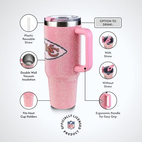 40oz Pink Bling Game Day Tumbler - Kansas City Chiefs