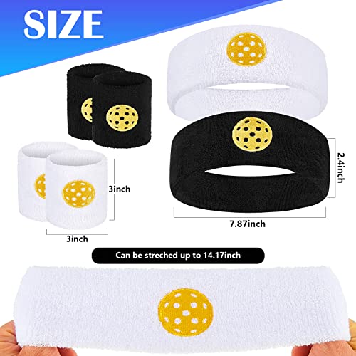 6-Piece Sports Headband and Wristband Set - Absorbent Terry Cloth Sweatbands