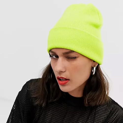 Knit Cuffed Halloween Beanie for Women, Men & Youth - One Size Fluorescein