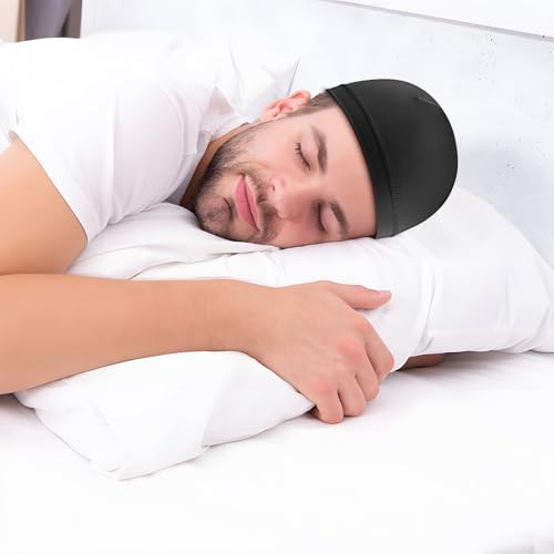 Skull Caps Beanie Hats - 3Pcs Lightweight, Moisture-Wicking, Stretchy - Black, Light Grey, White