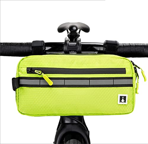 Waterproof Bike Handlebar Bag with Reflective Strips - Neo Green