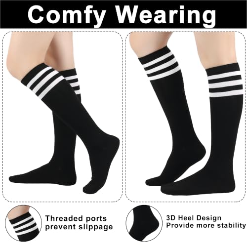 Knee High Cotton Socks for Women - 3 Pack Navy Blue