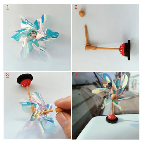 Reflective Bird Deterrent Pinwheels for Car Mirrors - 2 Pieces
