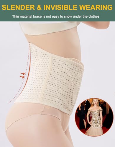 Abdominal Binder Post Surgery - Breathable Belly Band for Women, Back Support - Black, XX-Large