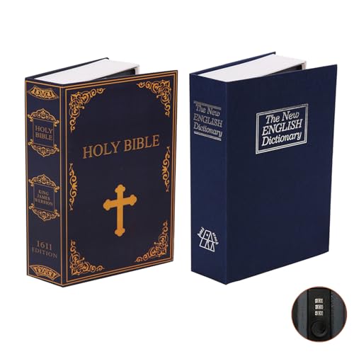 SEPOX¢ç Twins Safe Book Lock Box, Safe Box with Premium Combination Lock - Dorm-safe & Versatile - Authentic Paper Cover - Sturdy Steel Interior - Storage for Cash & Valuables 2pcs Pack of Large Book