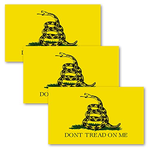 Reflective Don't Tread on Me Decal - 3 Pack Set, 5" x 3"
