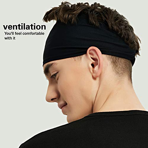 5 Pack Moisture Wicking Sports Headbands for Men & Women